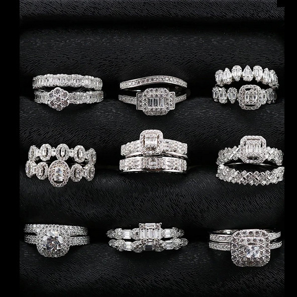 حلقه و پشت حلقه نقره زنانه