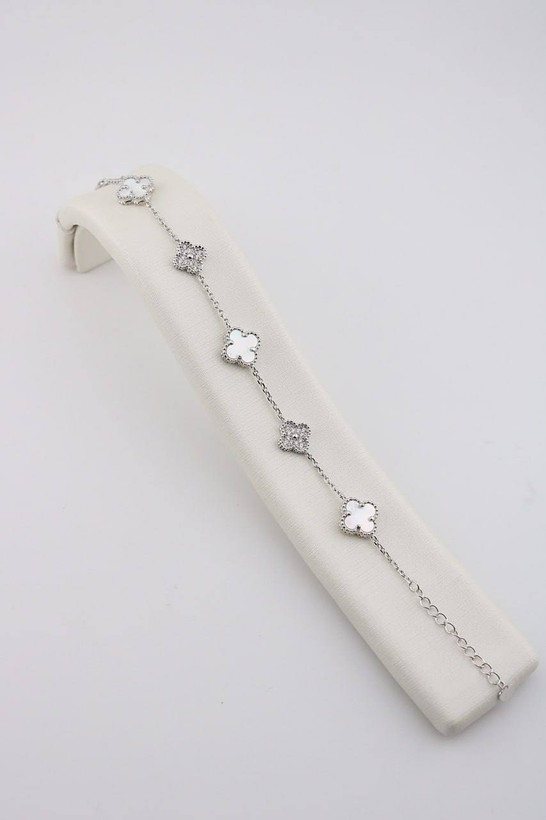 دستبند نقره ونکلیف پنج گل