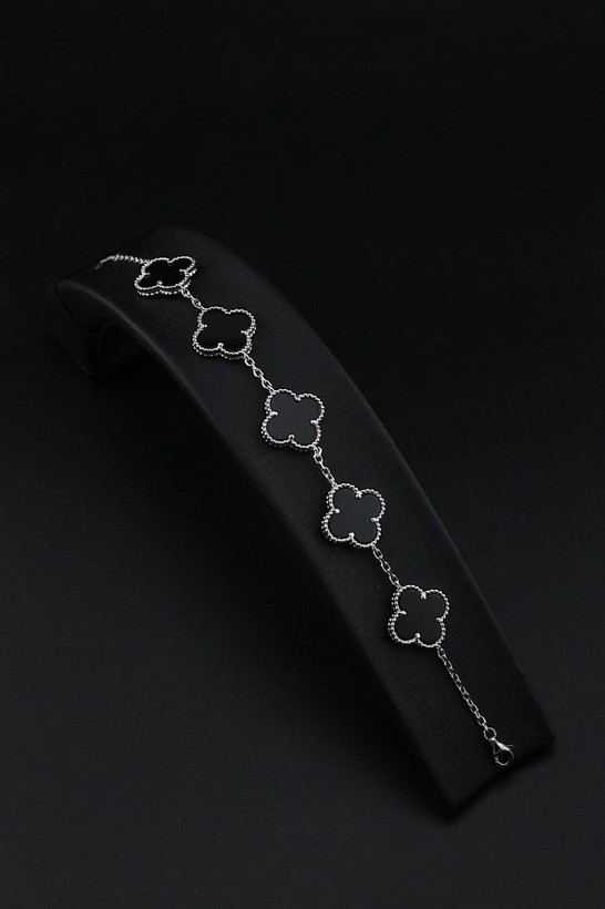 دستبند نقره ونکلیف پنج گل