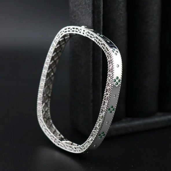 دستبند النگویی نقره ونکلیف زنانه