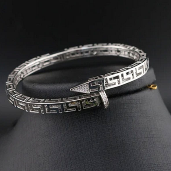 دستبند النگویی نقره زنانه طرح ورساچ