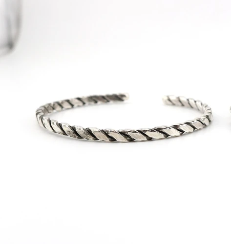 بنگل نقره اسپرت (فری سایز و قابل حکاکی)