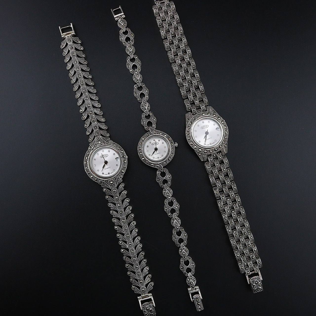 ساعت نقره سیاه قلم زنانه