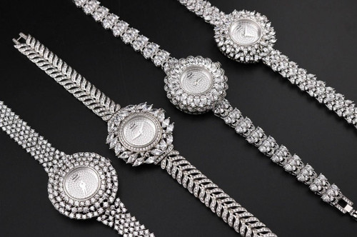 ساعت نقره طرح جواهر زنانه